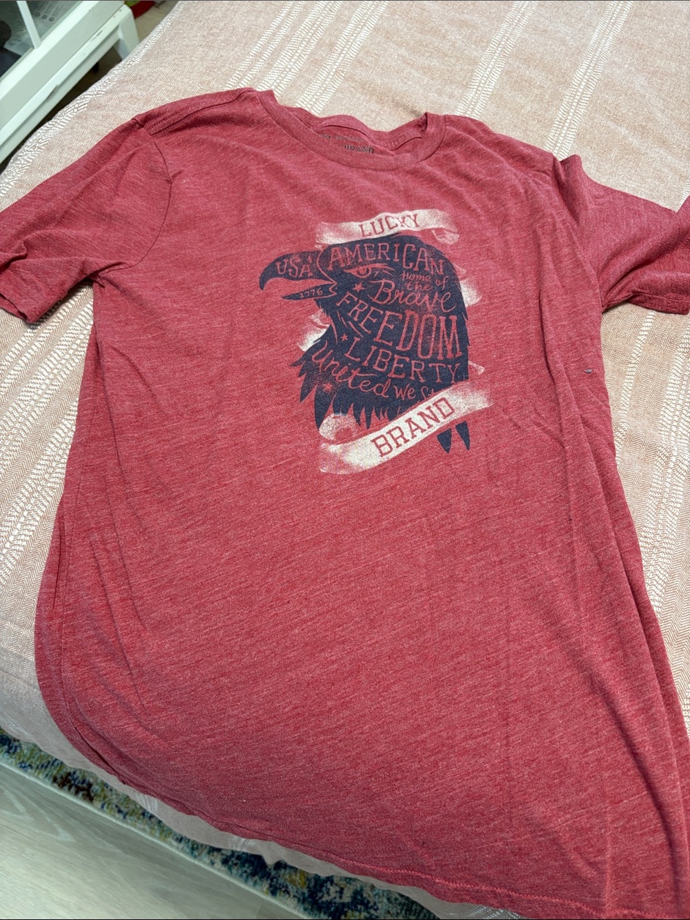 Lucky Brand Men’s Heather Red Eagle Graphic Tee